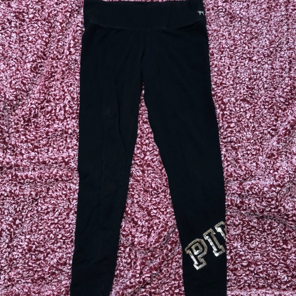 vs pink gold sequence leggings